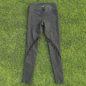 Alo Yoga Entwine Black Leggings Lace-up Cutout Full-Length Size XS